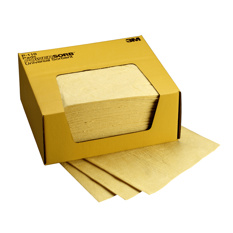 3M ABSORBENTE P-110 PARA QUÍMICOS CAJA X50 PAÑOS 28X33CM (19040)