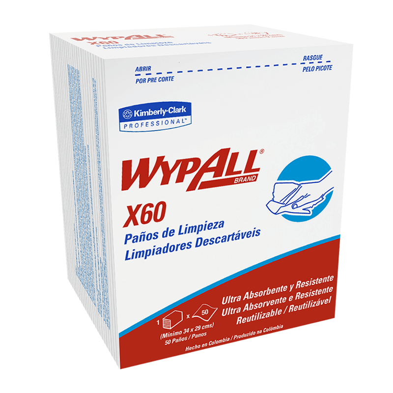 WYPALL X60 PAÑOS DE LIMPIEZA PRE DOBLADOS (30227886)