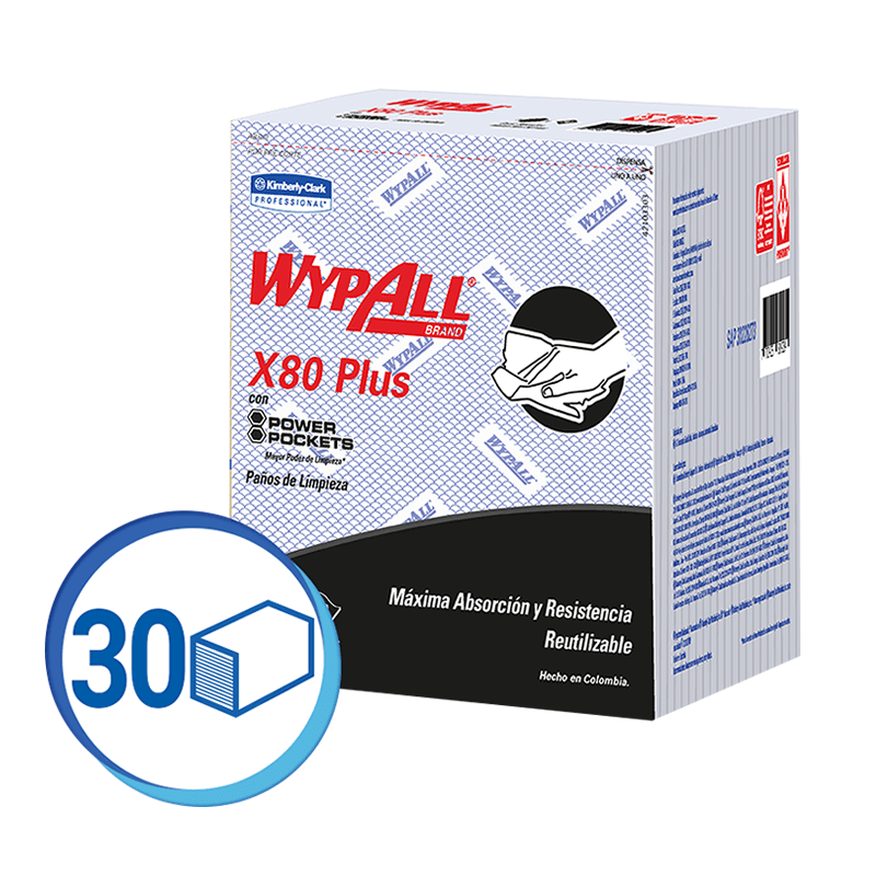 WYPALL X80 PAÑOS DE LIMPIEZA PRE DOBLADOS AZUL (30228273)