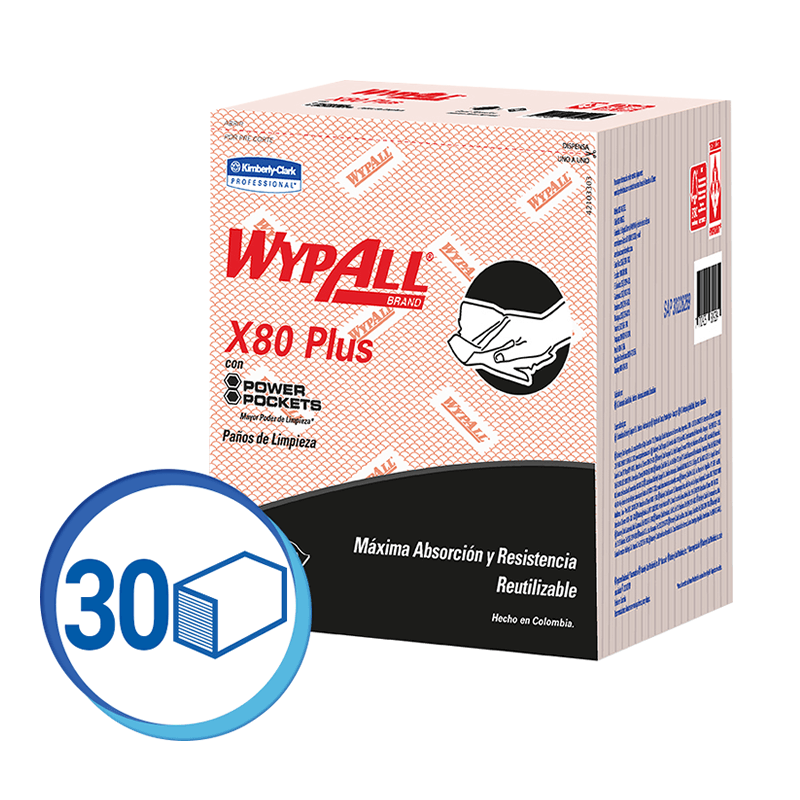WYPALL X80 PAÑOS DE LIMPIEZA PRE DOBLADOS ROJO (30228269)