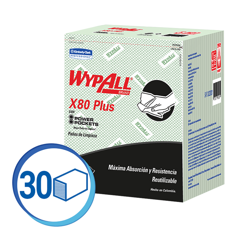 WYPALL X80 PAÑOS DE LIMPIEZA PRE DOBLADOS VERDE (30228281)