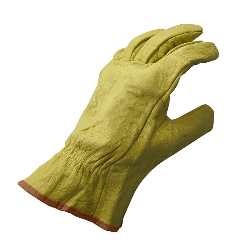 DPS GUANTES VAQUETA AMARILLA PUÑO ELASTIZADO (22202)