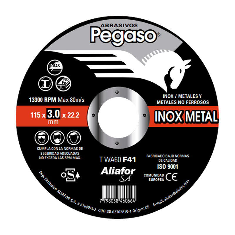 PEGASO DISCO PLANO INOX METAL 350 x 3.5 x 25.4