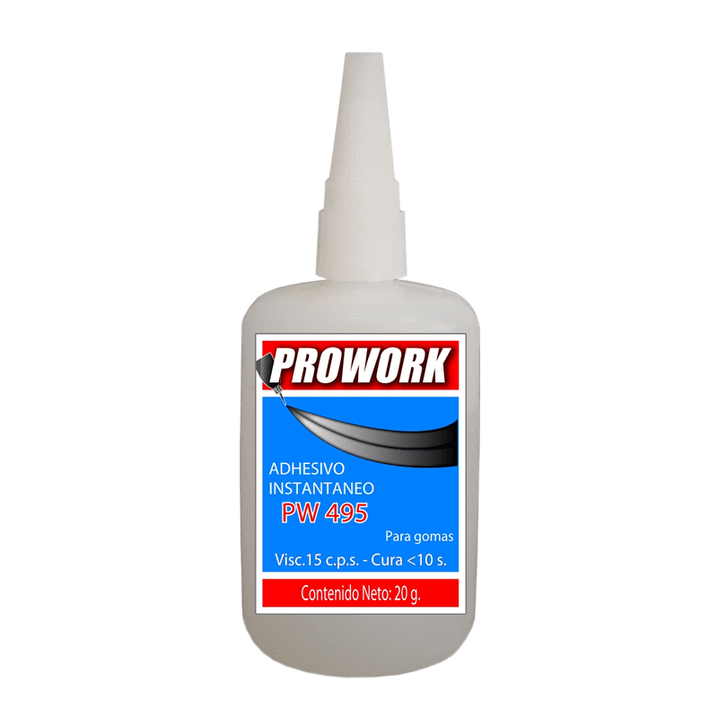 PROWORK 495 x 20 grs. ADHESIVO INSTANTÁNEO USO GOMAS