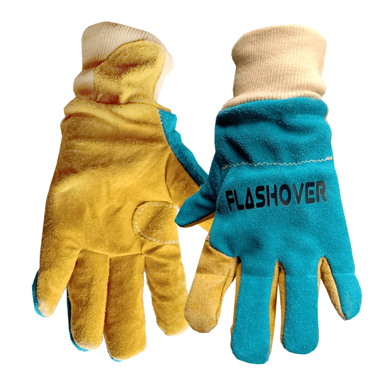 FLASHOVER GUANTES PARA BOMBERO DE CUERO IGNÍFUGO Y PUÑO DE KEVLAR