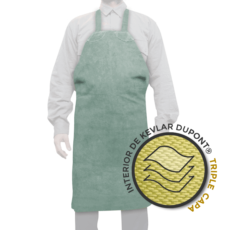 PROWORK DELANTAL DE CUERO DESCARNE CON REFUERZO DE KEVLAR DUPONT® TRIPLE CAPA