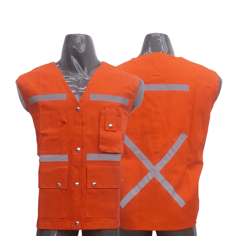 TOP SAFE CHALECO GEÓLOGO DE GABARDINA CON REFLECTIVO