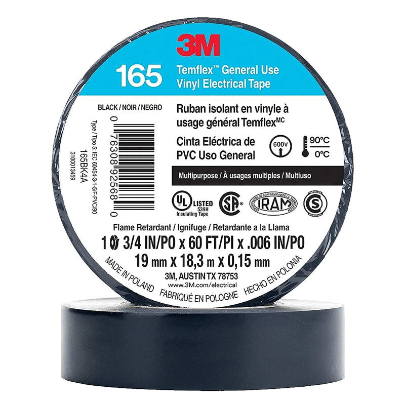3M CINTA AISLADORA TEMFLEX 165 19MMX18MT COLORES VARIOS