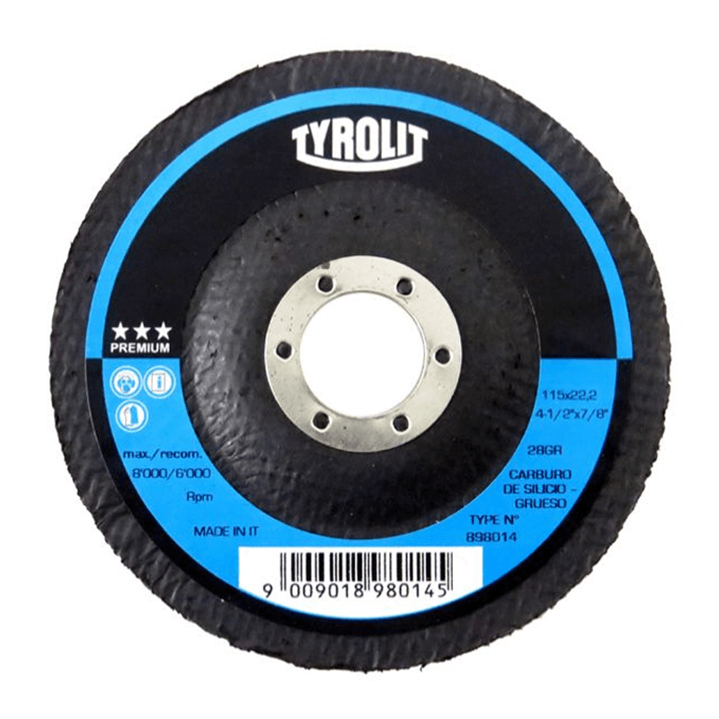 TYROLIT DISCO PARA LIMPIEZA PREMIUM DE CARBURO DE SILICIO 115X22.23 (898014)
