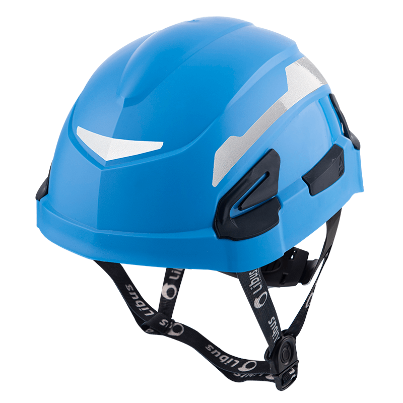 LIBUS CASCO ANDES CON ARNES A CREMALLERA Y MENTONERA CELESTE CON REFLECTIVOS (904847)