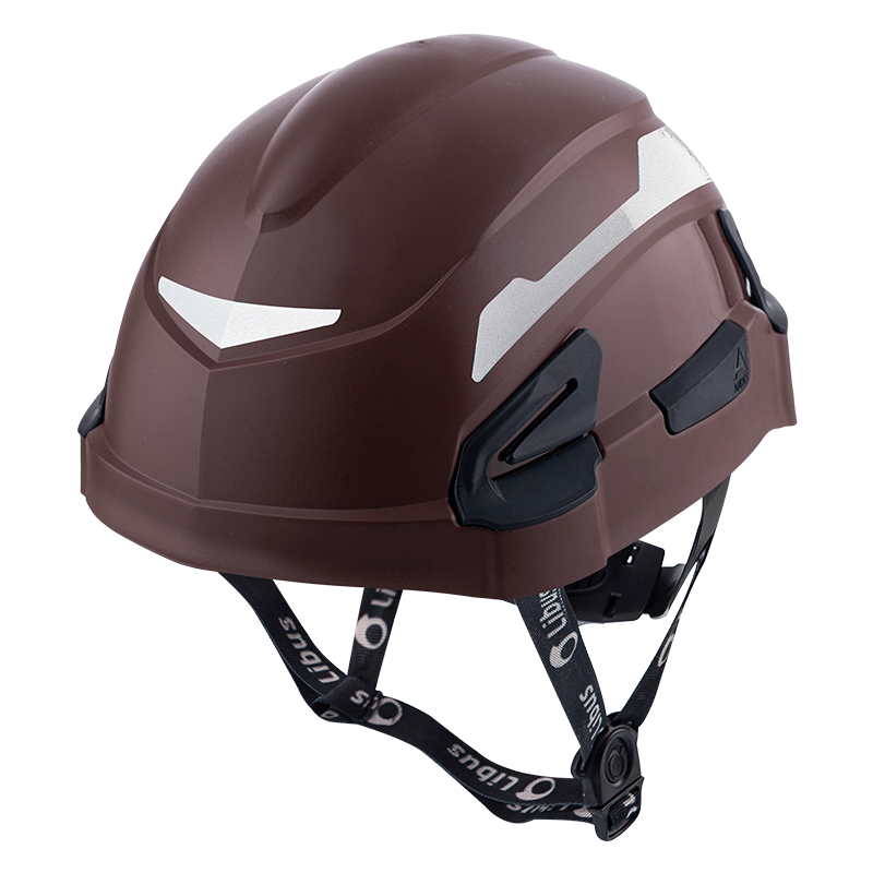 LIBUS CASCO ANDES CON ARNES A CREMALLERA Y MENTONERA MARRÓN CON REFLECTIVOS (904850)