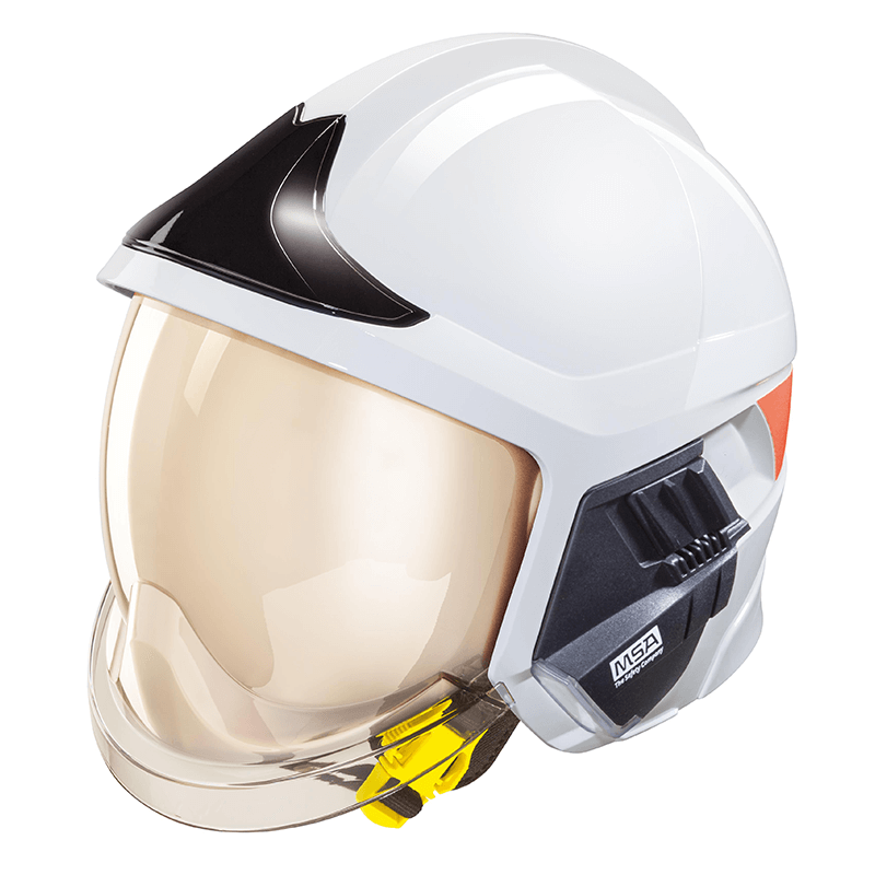 MSA CASCO DE BOMBERO GALLET F1XF BLANCO CON PANTALLA DORADA (GXM2122300301-BA16)