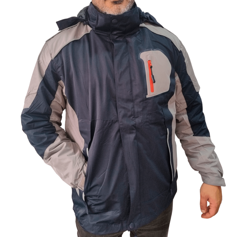 CAMPERA 2 E 1 DESMONTABLE CON POLAR AZUL TALLES M AL XXL (K-001)