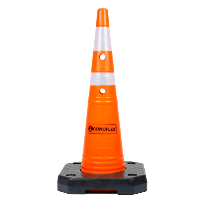 CONOFLEX CONO ECONO SEMIFLEXIBLE 70CM CON REFLECTIVOS Y BASE CUADRADA (2071LE-2R)
